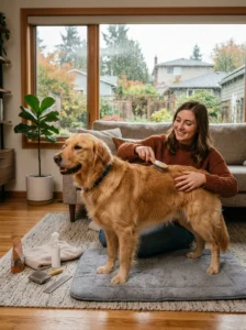Flexible dog grooming routine adjusted to seasonal needs