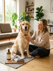 Clean well-groomed dog as the first step in reducing household odor