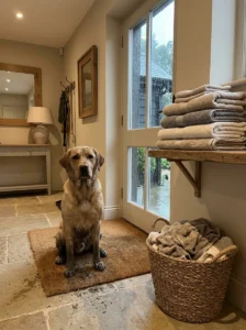 Keeping extra clean towels ready during muddy dog-walking season