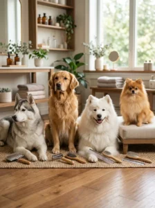 Deshedding tools for different double-coated dog breeds