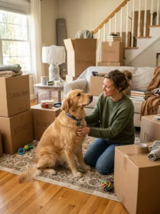 Dog adjusting to anxiety caused by a major life change.