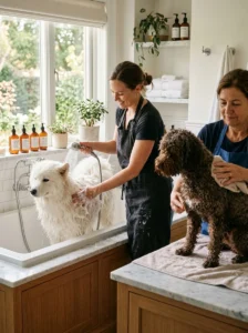 Homemade shampoo and grooming for different dog coat types
