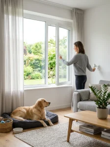 Improving ventilation around air fresheners in a home with a dog