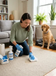Using enzymatic cleaner for other organic pet stains on carpet