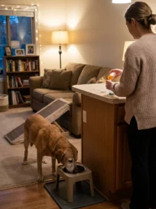 Daily routine helping a senior dog maintain healthy joints