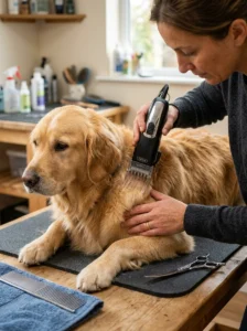 Using dog clippers correctly in the direction of hair growth