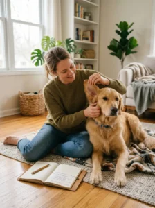 Owner tracking changes in a dog's odor and overall condition