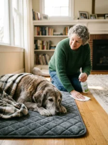 Cleaning pet accidents caused by senior dog incontinence