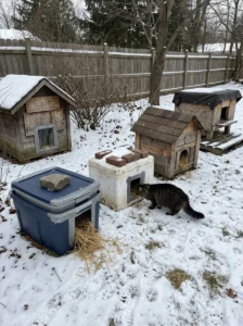 Different DIY feral cat house ideas for outdoor winter protection