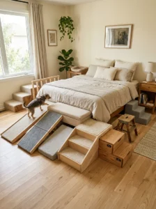 13 DIY dog steps, stairs, ramps, and platforms for reaching the bed