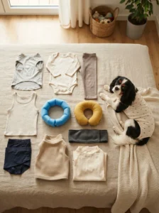10 DIY dog surgery recovery suit ideas including T-shirts, onesies, fleece and soft collars