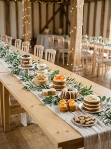 Nine dog wedding cake designs including paw-print cakes, mini cupcakes and dog biscuit treats