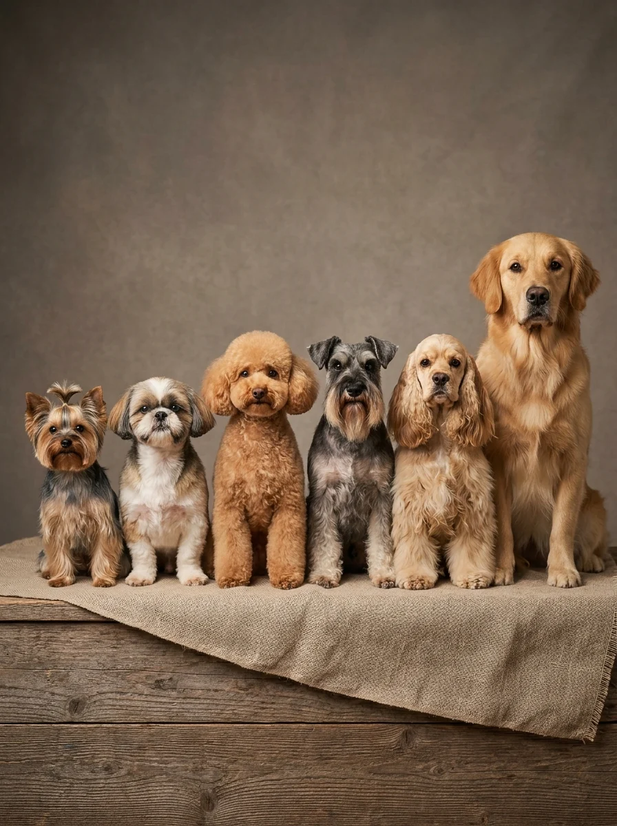 Different dog haircut styles for poodles, Shih Tzus, schnauzers, and retrievers