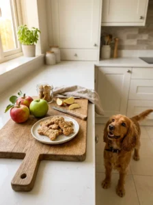 Fresh apples and homemade treats for dogs