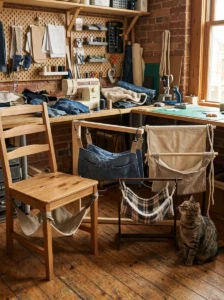 Handmade DIY cat hammock projects with different fabrics and designs
